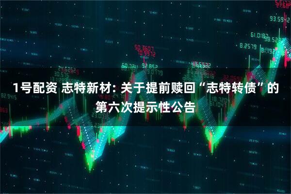 1号配资 志特新材: 关于提前赎回“志特转债”的第六次提示性公告